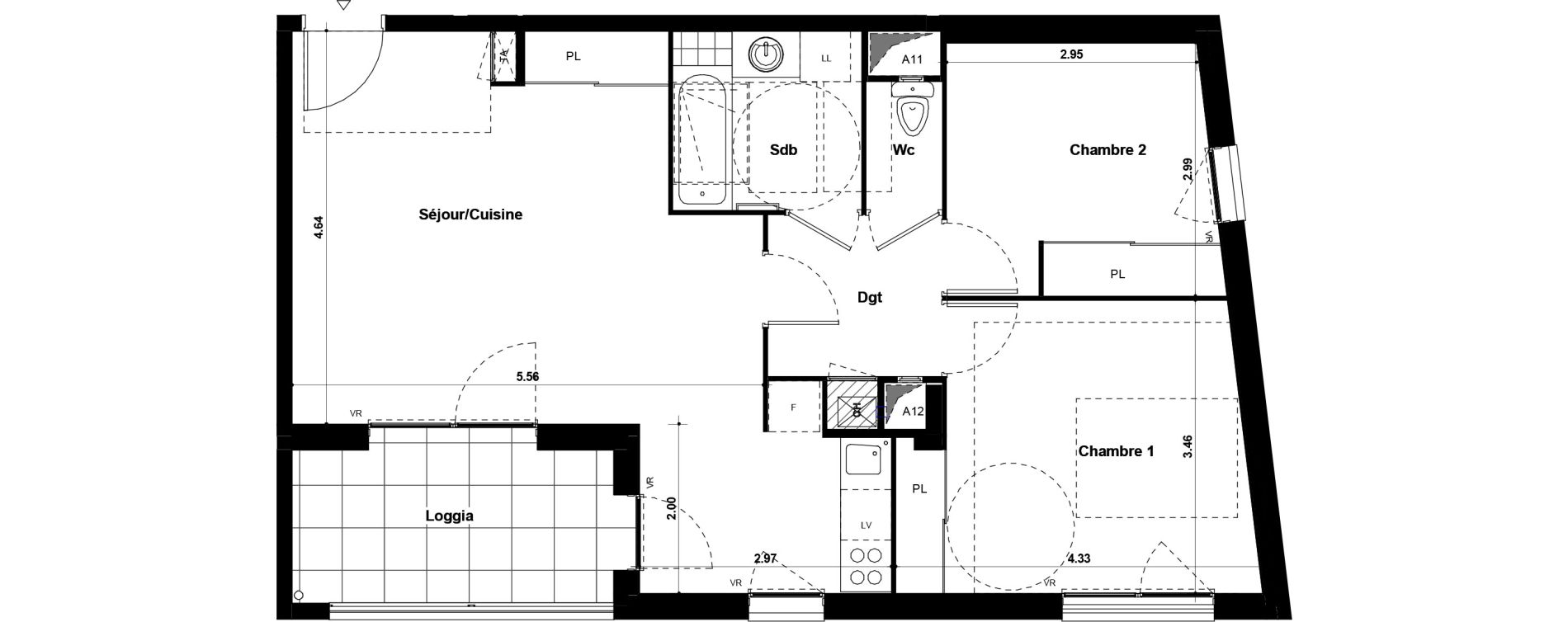 Appartement T3 de 62,23 m2 &agrave; Chamb&eacute;ry Les hauts de chambery