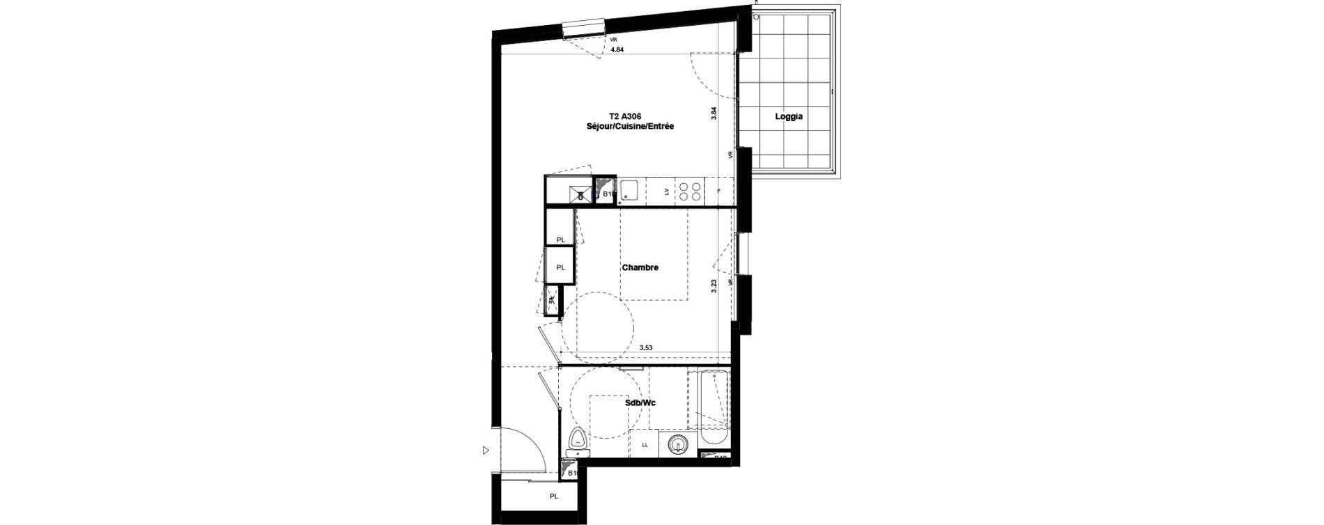 Appartement T2 de 42,99 m2 &agrave; Chamb&eacute;ry Les hauts de chambery