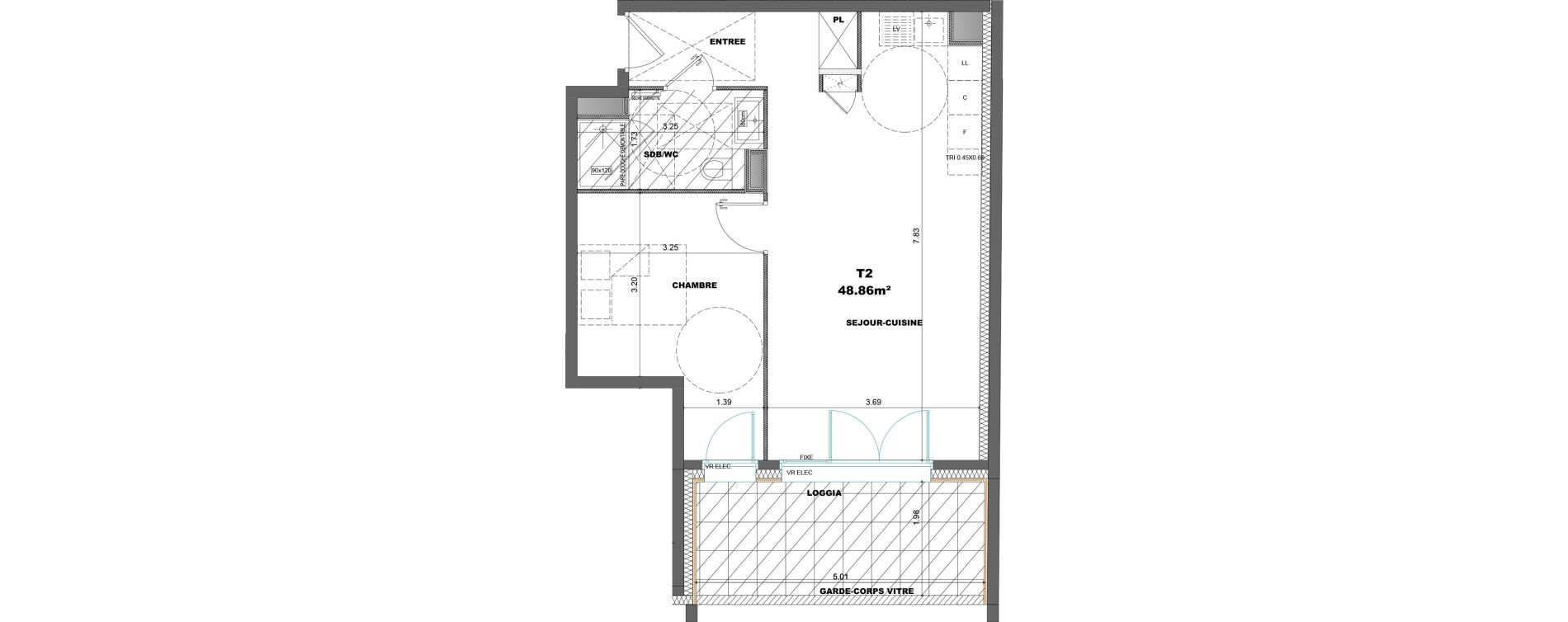 Appartement T2 de 48,86 m2 &agrave; Chamb&eacute;ry Avenue jean-jaur&egrave;s