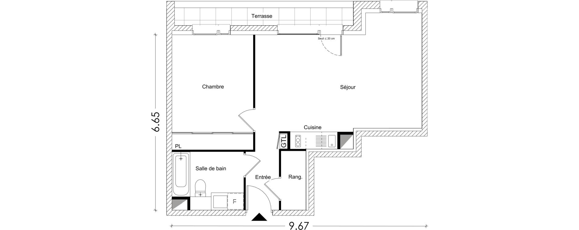 Appartement T2 de 50,88 m2 &agrave; Chamb&eacute;ry Montm&eacute;lian