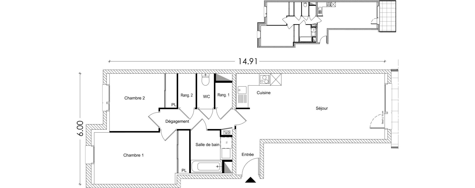 Appartement T3 de 69,35 m2 &agrave; Chamb&eacute;ry Montm&eacute;lian