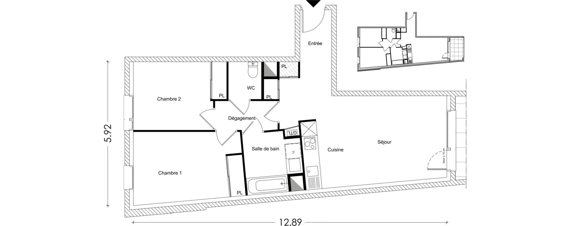 Appartement T3 de 62,19 m2 &agrave; Chamb&eacute;ry Montm&eacute;lian