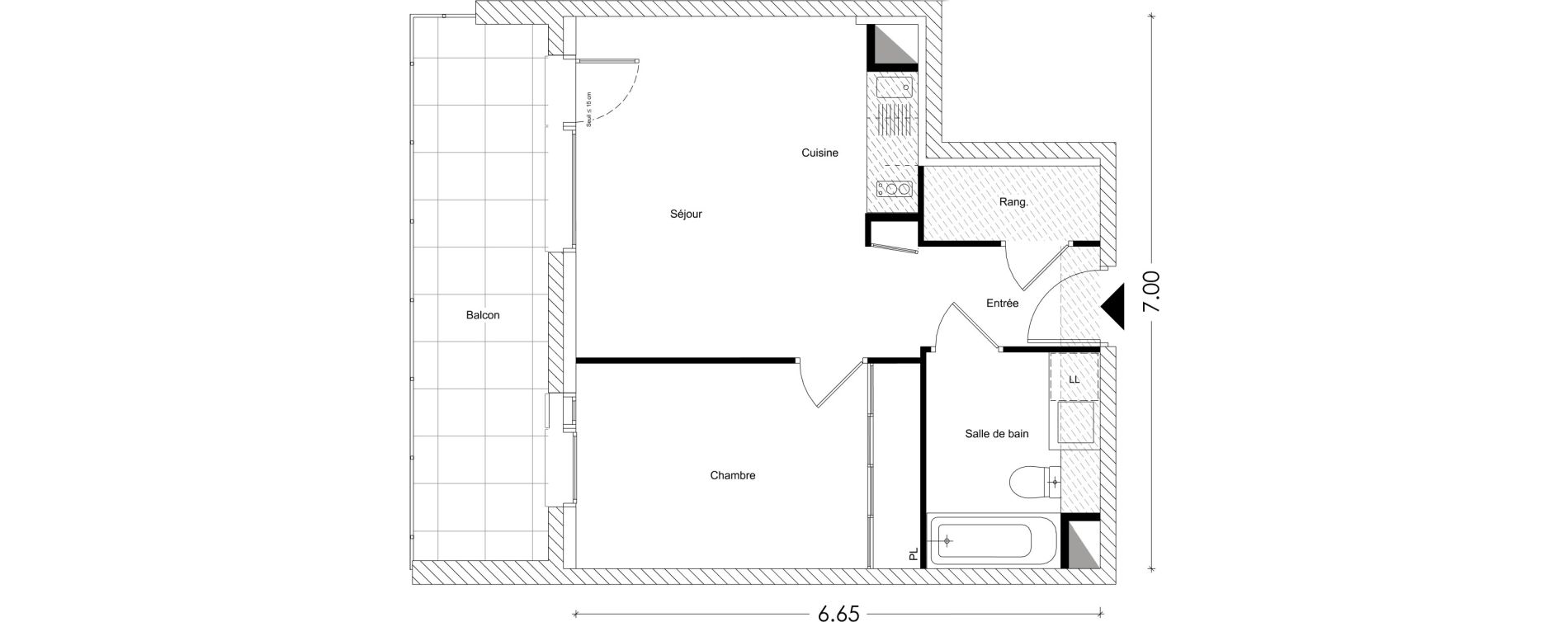 Appartement T2 de 40,20 m2 &agrave; Chamb&eacute;ry Montm&eacute;lian