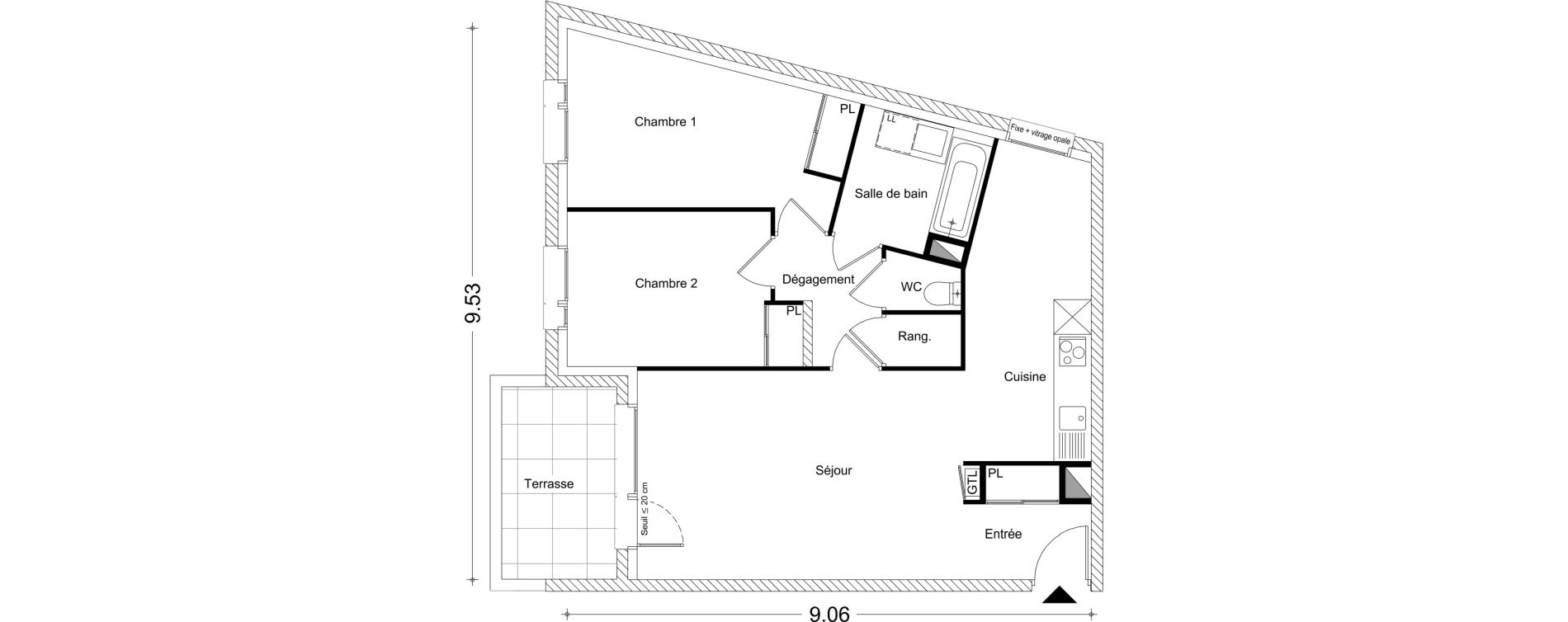 Appartement T3 de 68,31 m2 &agrave; Chamb&eacute;ry Montm&eacute;lian
