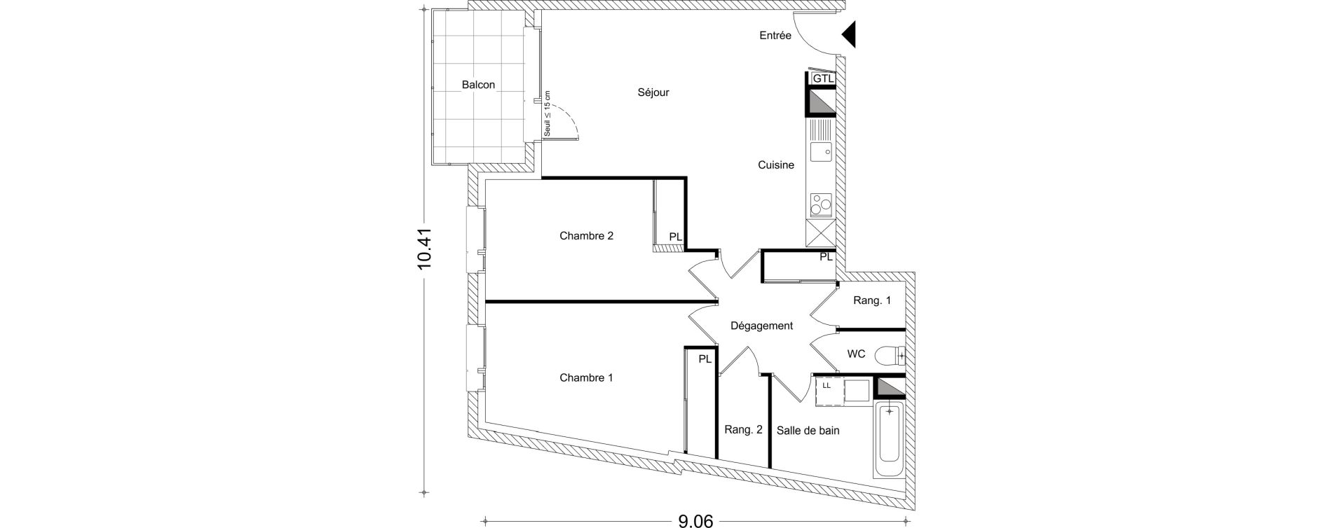 Appartement T3 de 71,11 m2 &agrave; Chamb&eacute;ry Montm&eacute;lian
