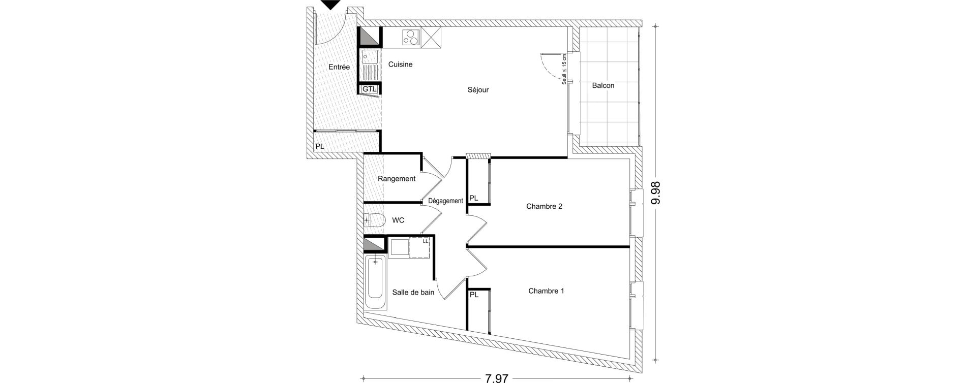 Appartement T3 de 69,33 m2 &agrave; Chamb&eacute;ry Montm&eacute;lian