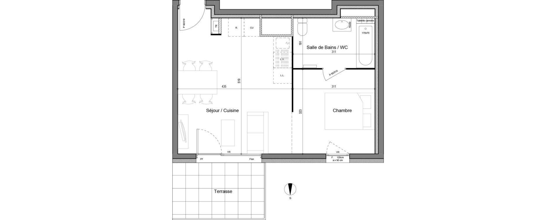 Appartement T2 de 37,97 m2 &agrave; Chamb&eacute;ry Merande