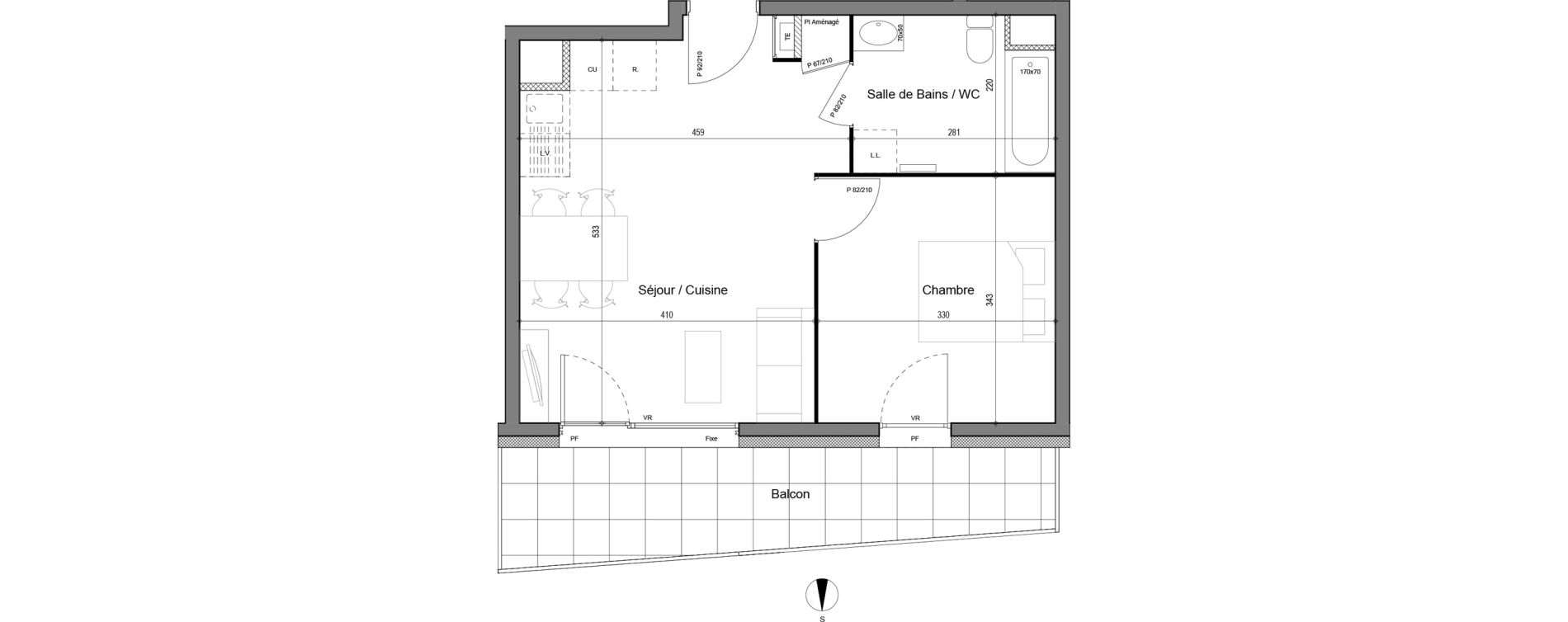 Appartement T2 de 39,98 m2 &agrave; Chamb&eacute;ry Merande