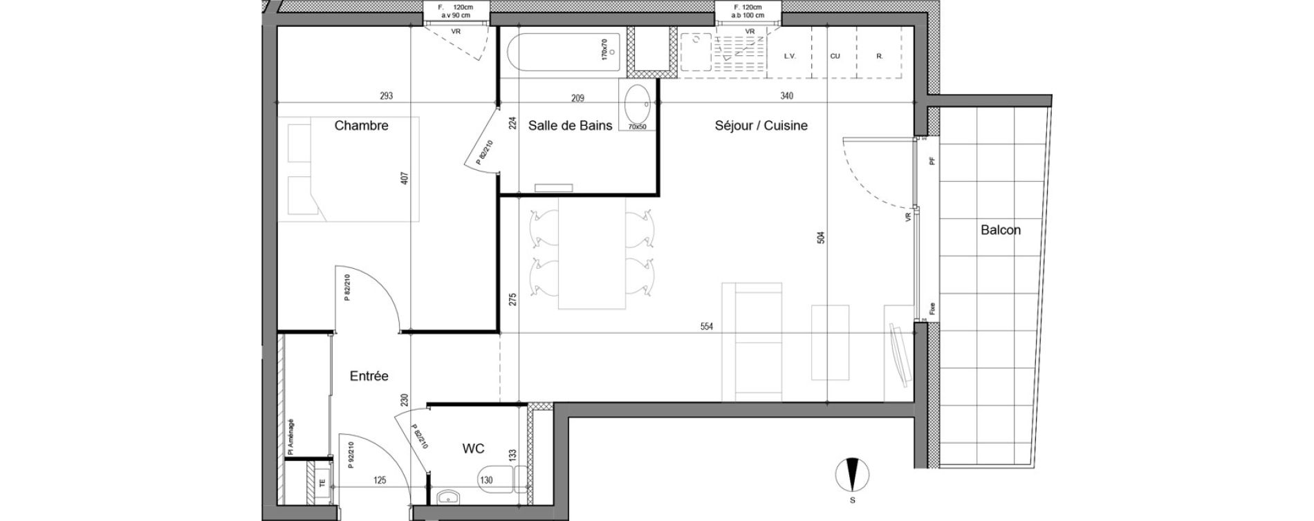 Appartement T2 de 45,78 m2 &agrave; Chamb&eacute;ry Merande