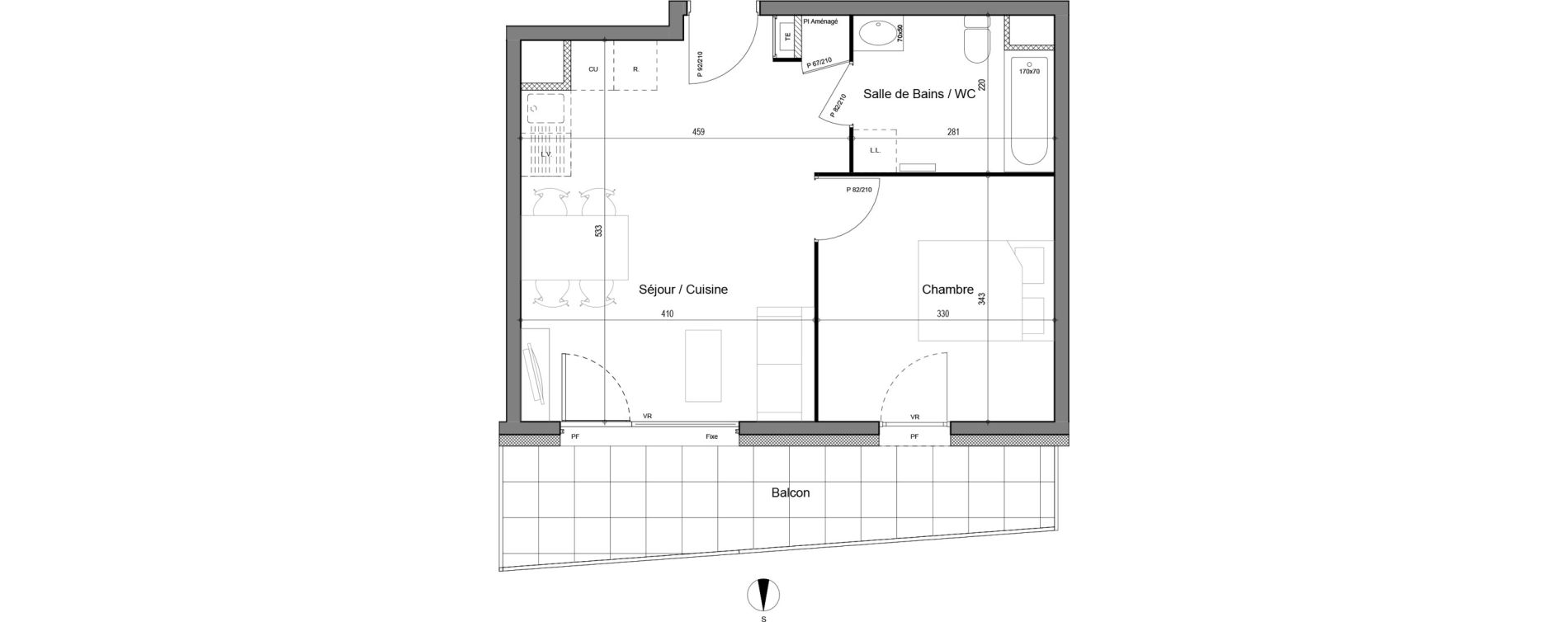 Appartement T2 de 39,98 m2 &agrave; Chamb&eacute;ry Merande