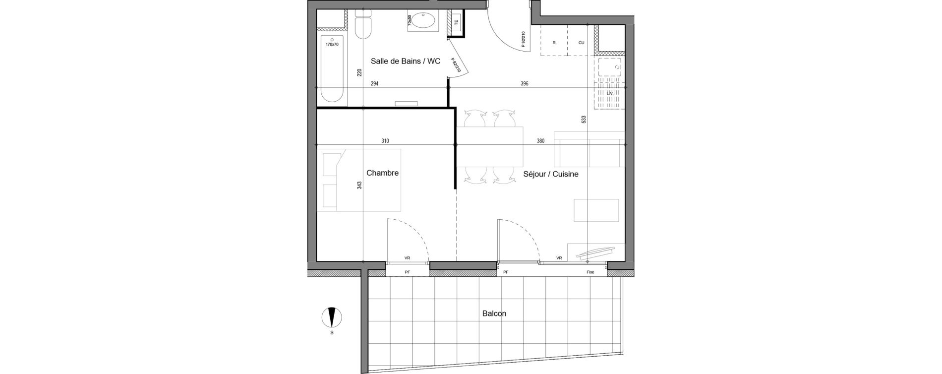 Appartement T2 de 37,19 m2 &agrave; Chamb&eacute;ry Merande