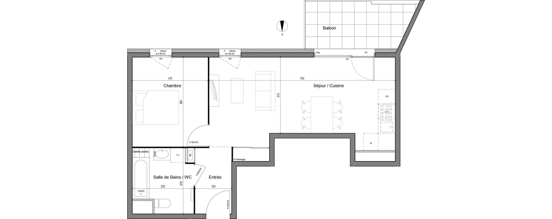 Appartement T2 de 48,70 m2 &agrave; Chamb&eacute;ry Merande
