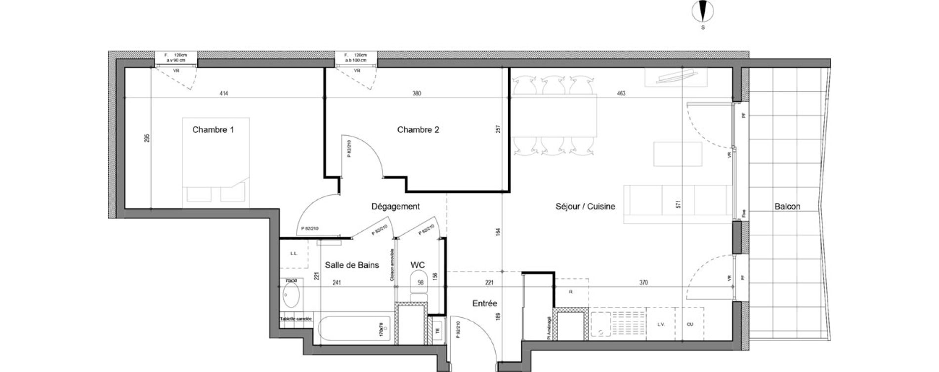 Appartement T3 de 61,92 m2 &agrave; Chamb&eacute;ry Merande