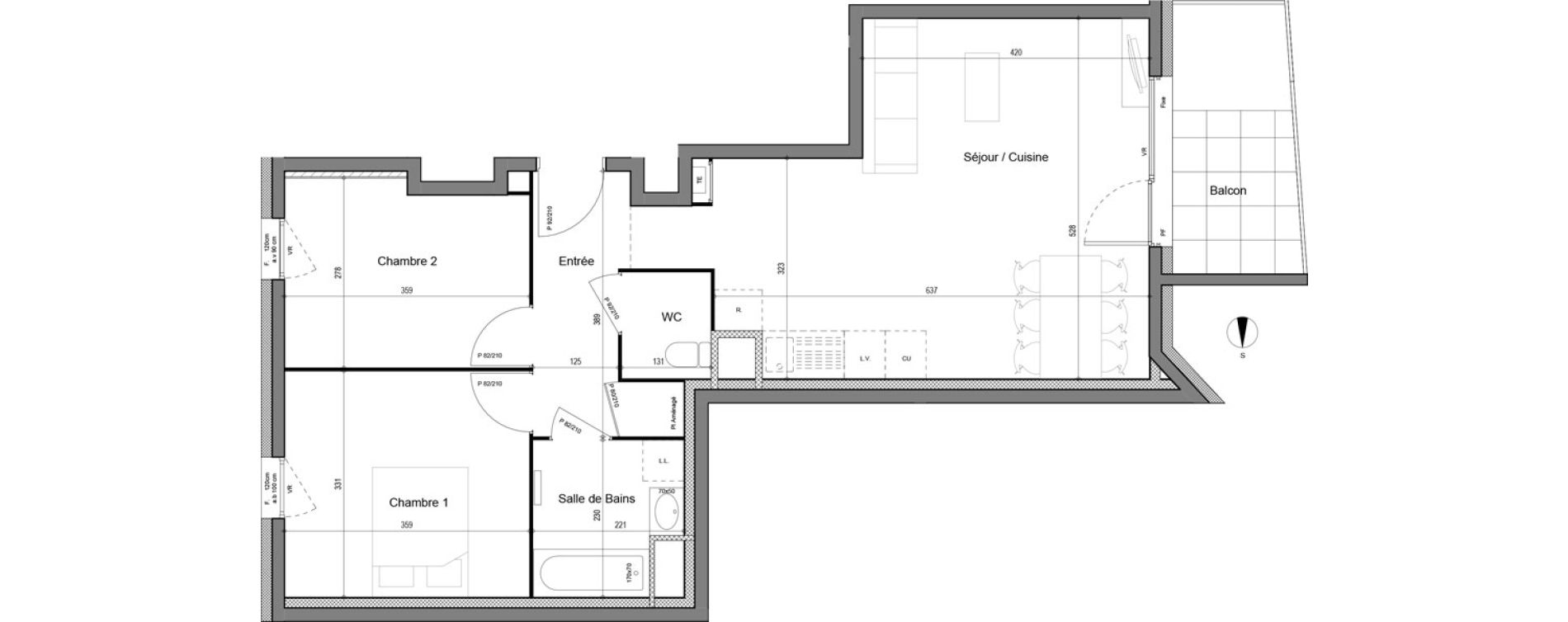 Appartement T3 de 63,82 m2 &agrave; Chamb&eacute;ry Merande