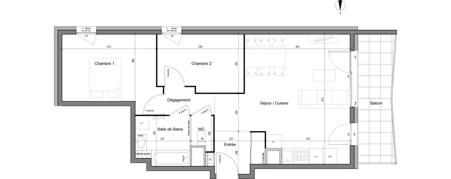 Appartement T3 de 61,92 m2 &agrave; Chamb&eacute;ry Merande