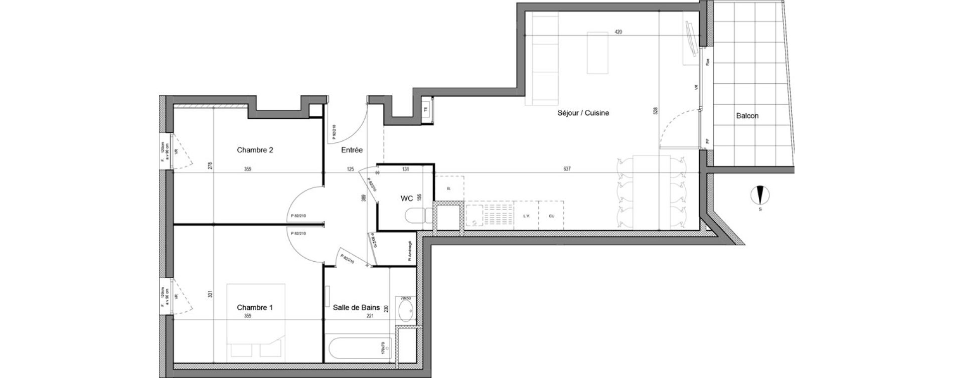 Appartement T3 de 63,82 m2 &agrave; Chamb&eacute;ry Merande