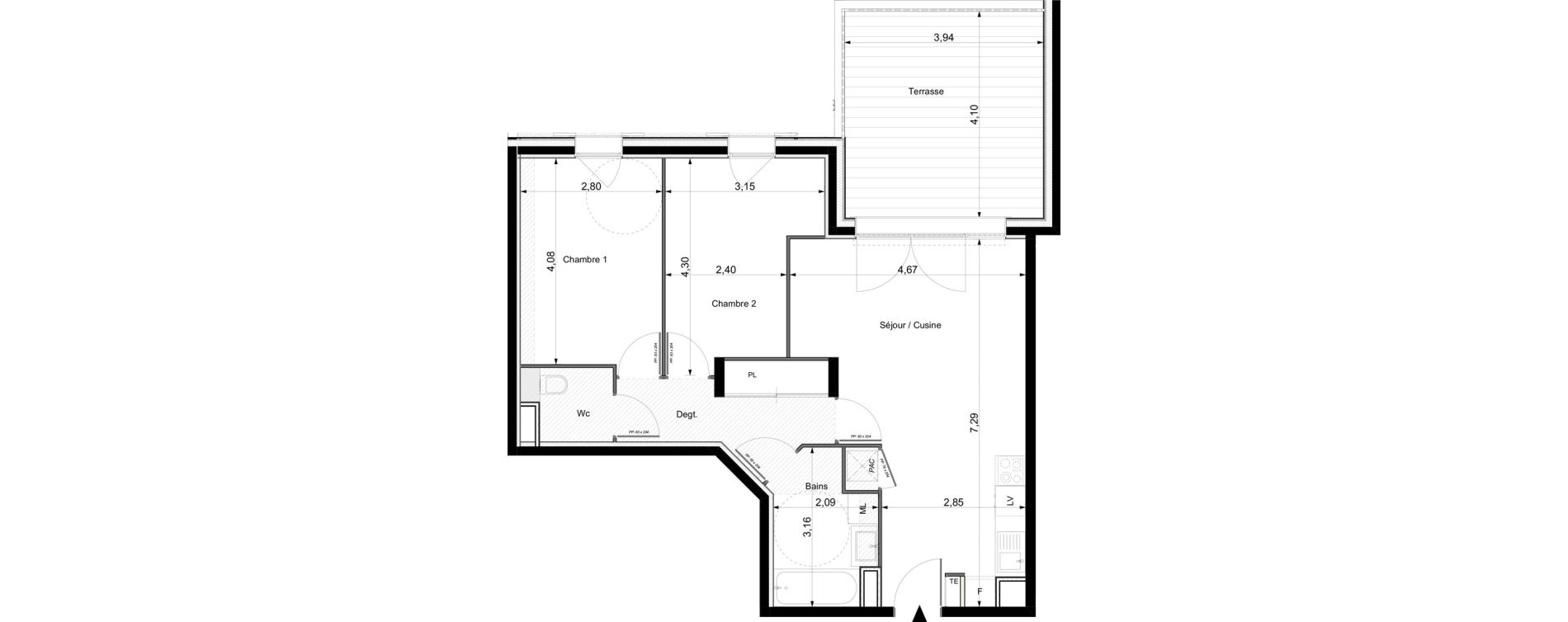 Appartement T3 de 63,63 m2 &agrave; Champagny-En-Vanoise Centre