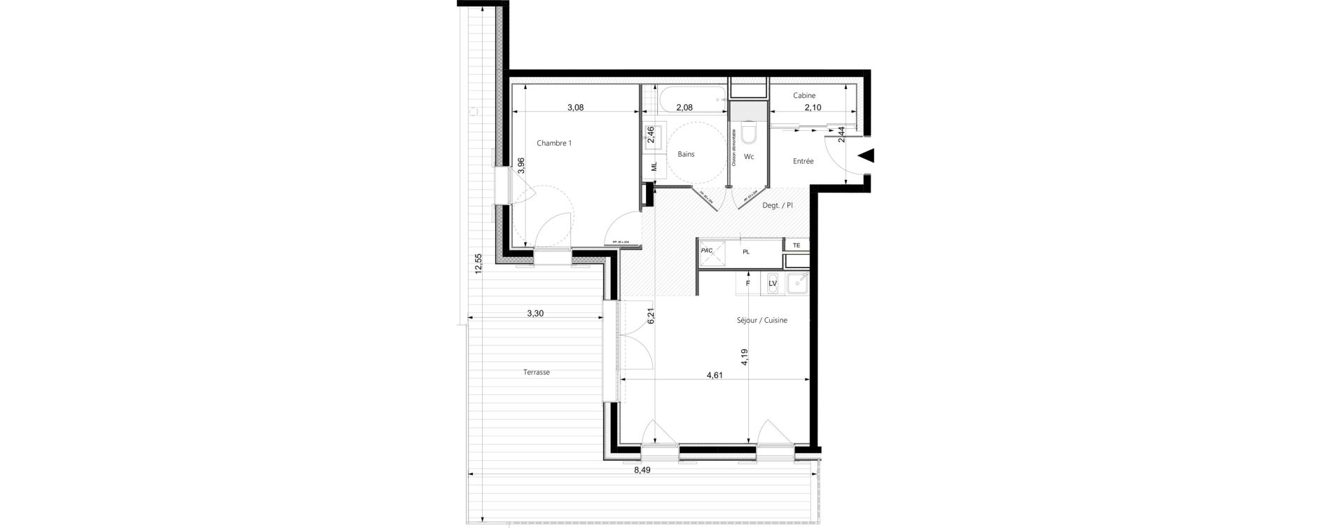 Appartement T2 de 51,55 m2 &agrave; Champagny-En-Vanoise Centre