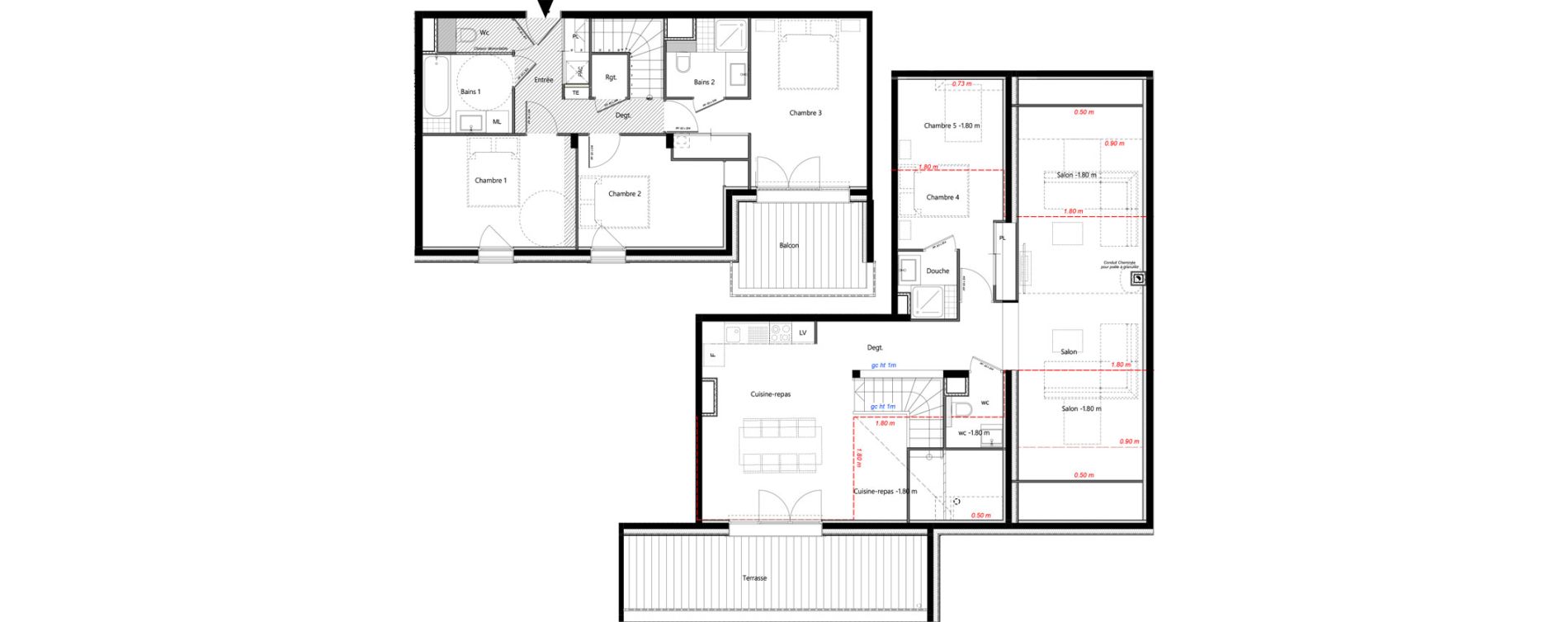 Duplex T6 de 114,15 m2 &agrave; Champagny-En-Vanoise Centre