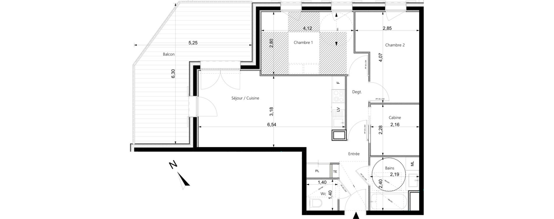 Appartement T3 de 63,60 m2 &agrave; Champagny-En-Vanoise Centre