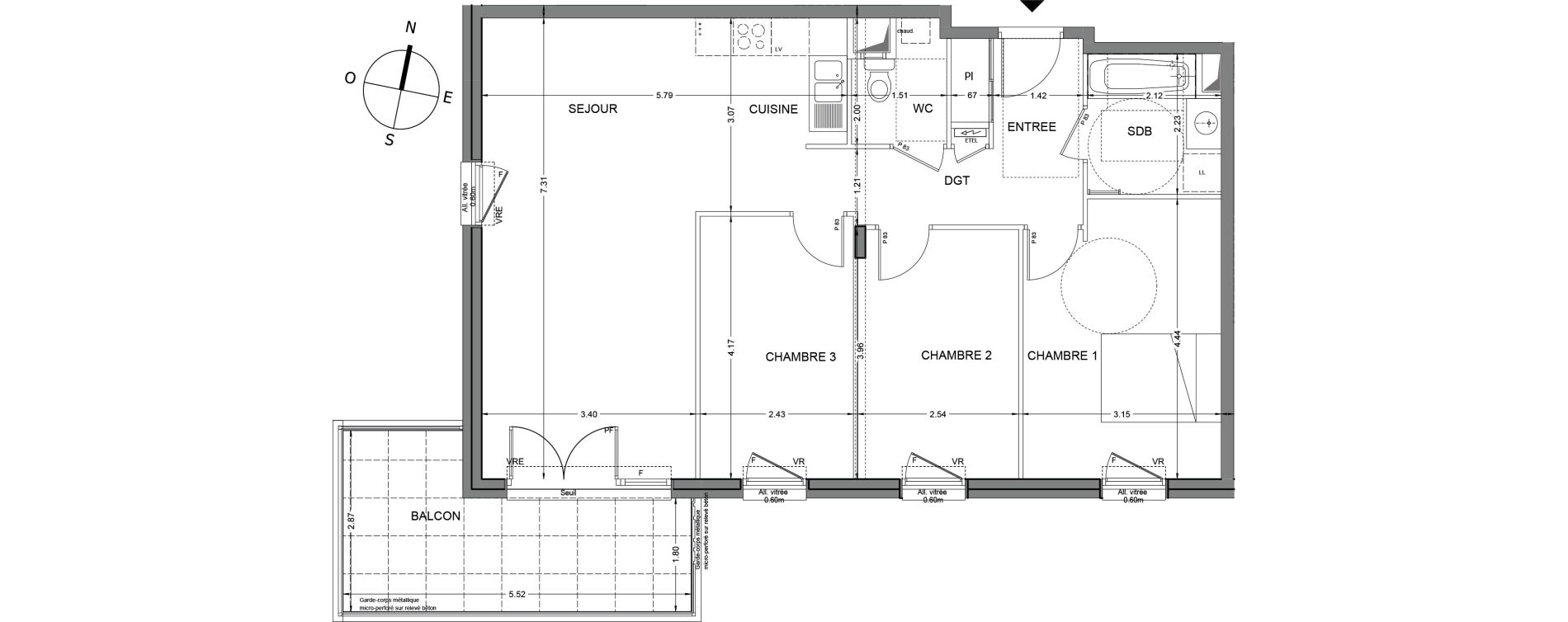 Appartement T4 de 80,37 m2 &agrave; Chindrieux Centre