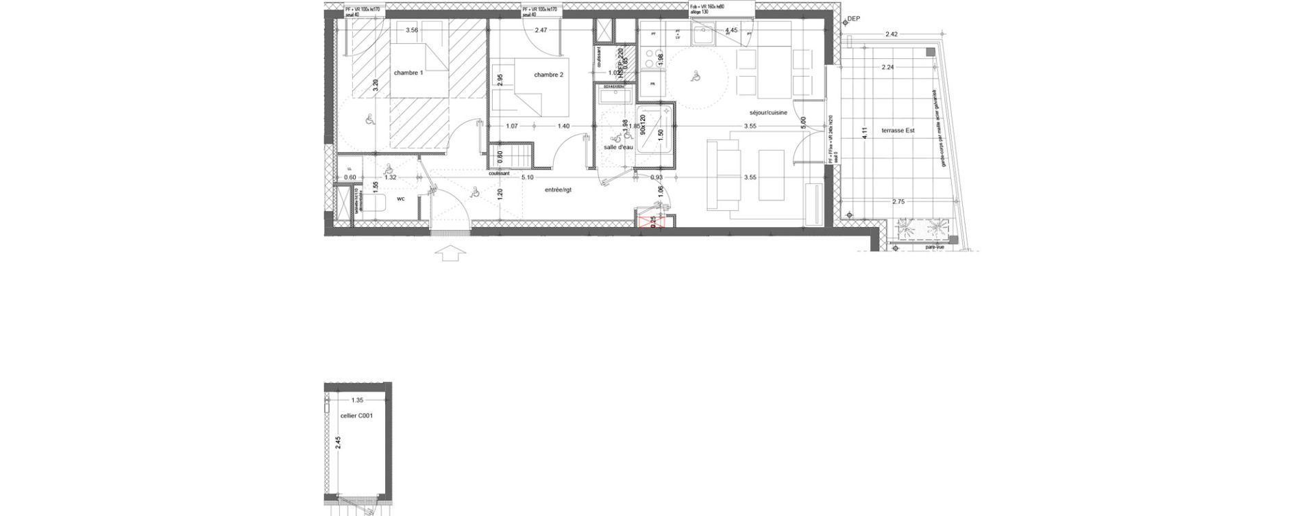 Appartement T3 de 54,00 m2 &agrave; Cognin Centre