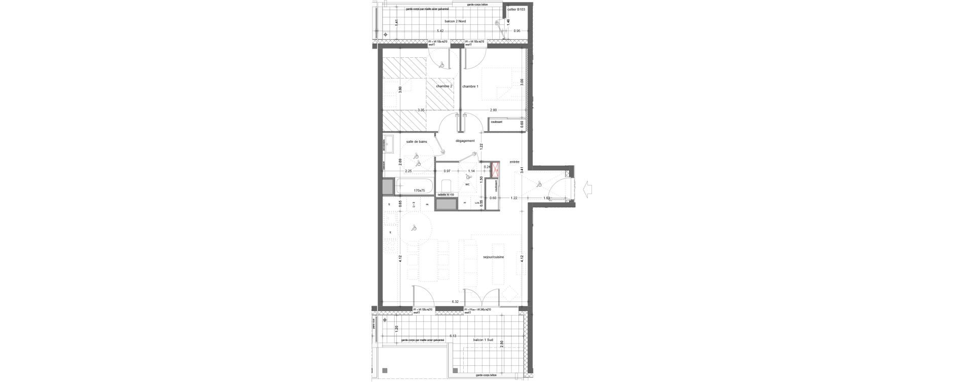 Appartement T3 de 69,50 m2 à Cognin Centre