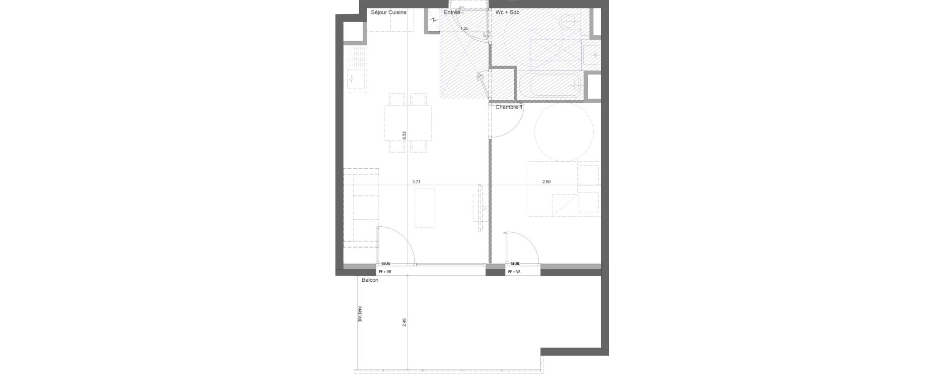 Appartement T2 de 40,06 m2 &agrave; Cognin Centre