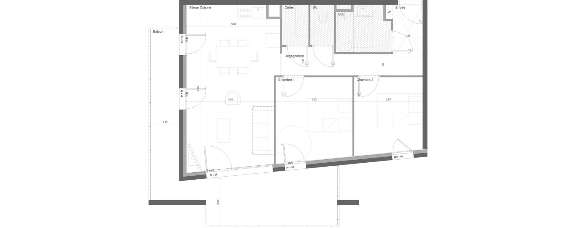 Appartement T3 de 61,89 m2 &agrave; Cognin Centre