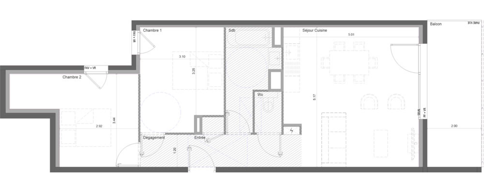 Appartement T3 de 63,33 m2 &agrave; Cognin Centre