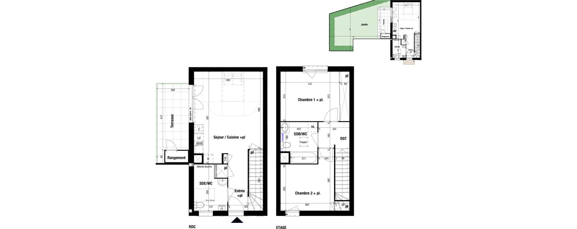 Maison T3 de 68,59 m2 &agrave; Frontenex Centre