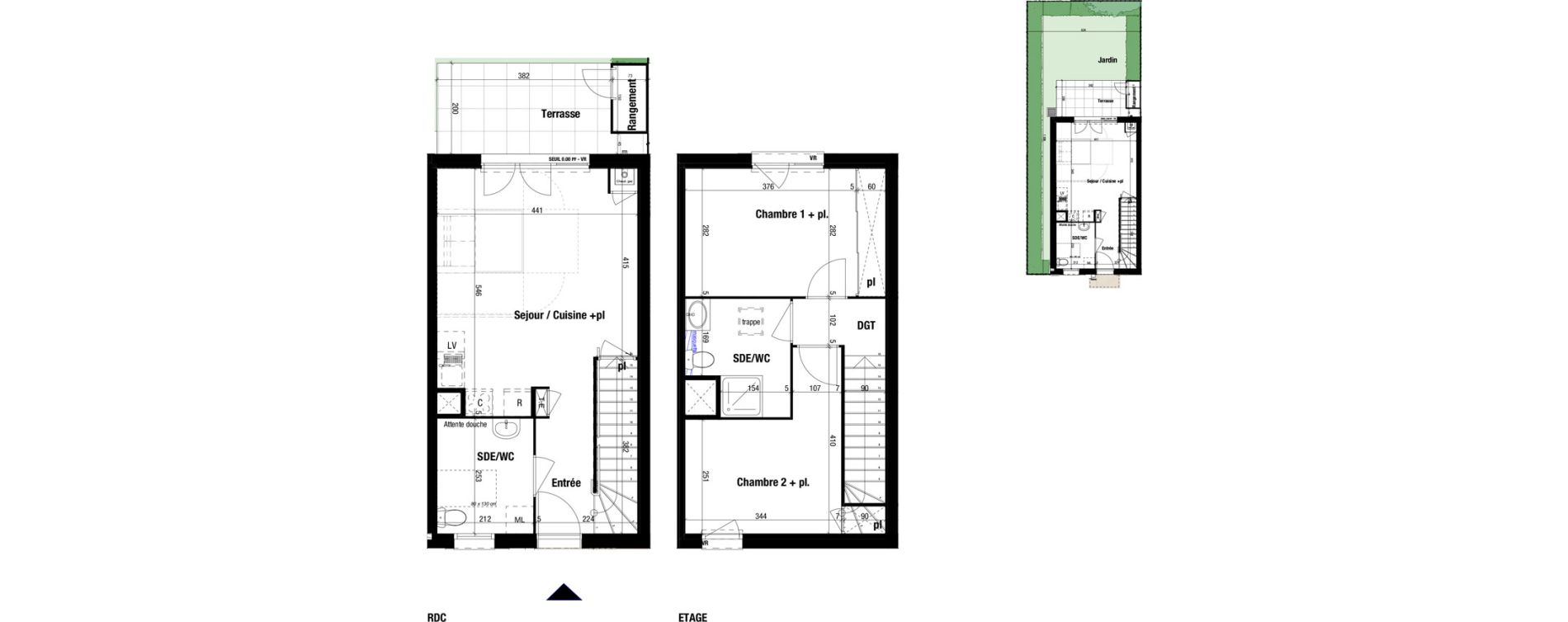 Maison T3 de 62,60 m2 &agrave; Frontenex Centre