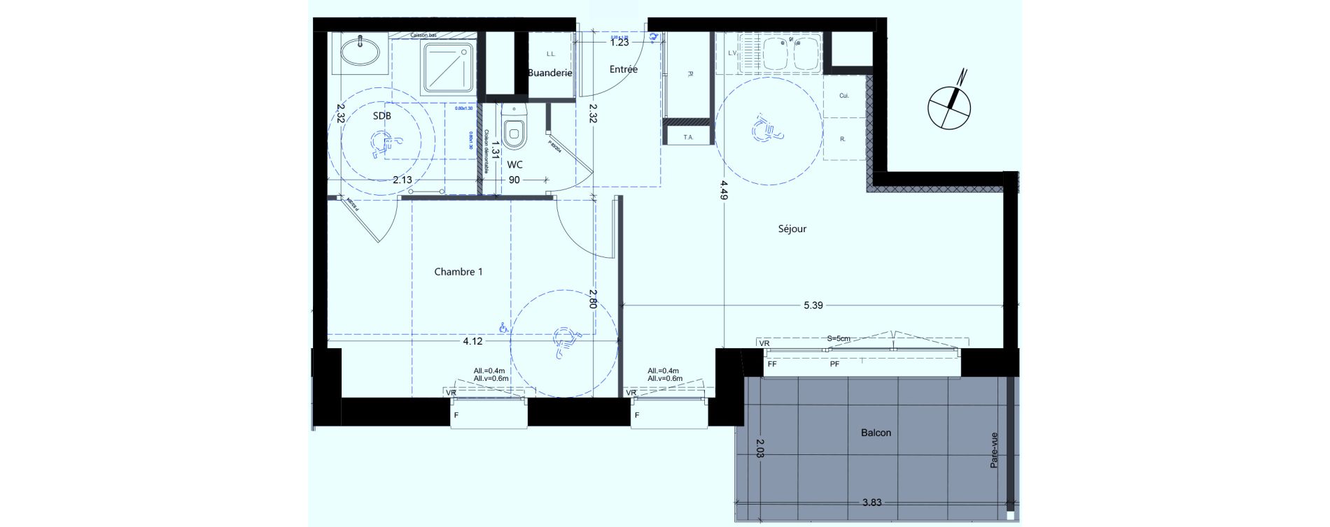 Appartement T2 de 40,06 m2 &agrave; Gilly-Sur-Is&egrave;re Centre