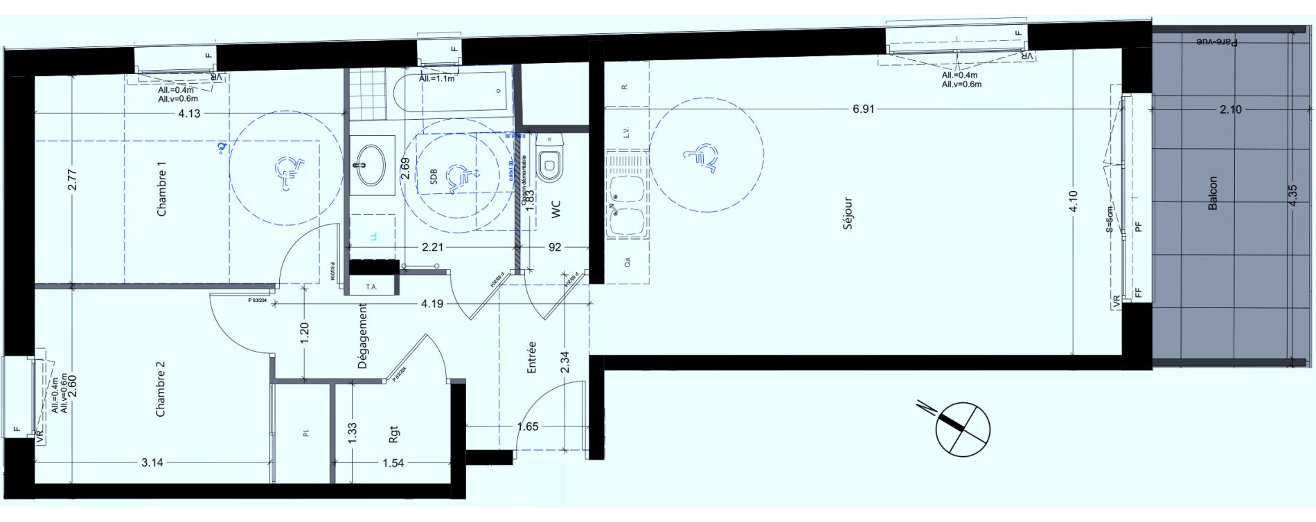 Appartement T3 de 65,43 m2 &agrave; Gilly-Sur-Is&egrave;re Centre
