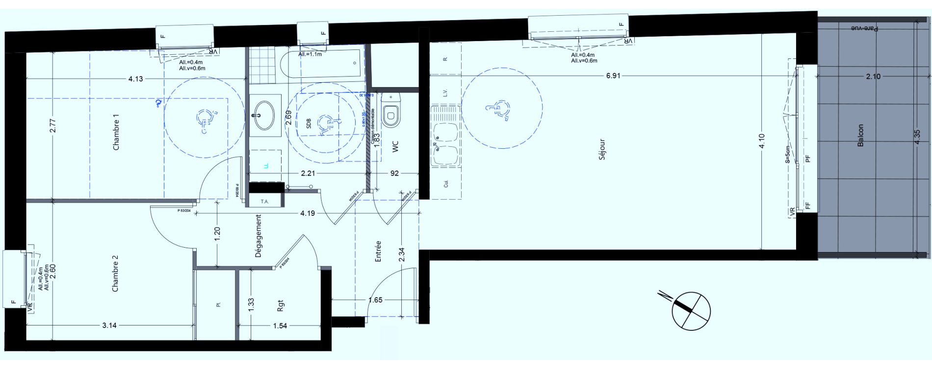 Appartement T3 de 65,43 m2 &agrave; Gilly-Sur-Is&egrave;re Centre