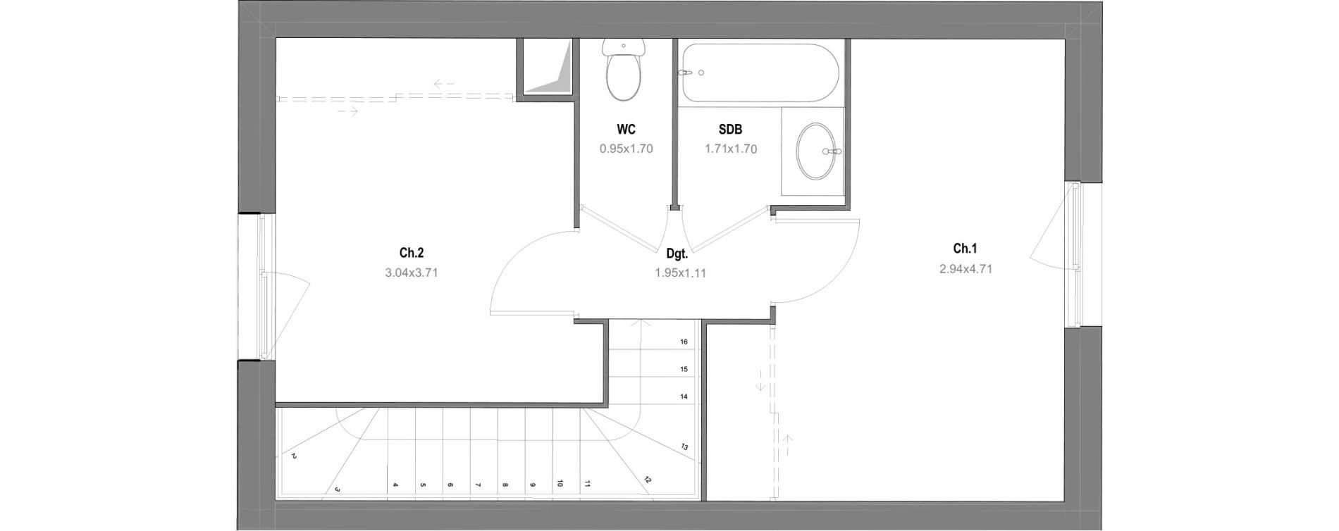 Maison T3 de 64,39 m2 &agrave; Grignon Centre