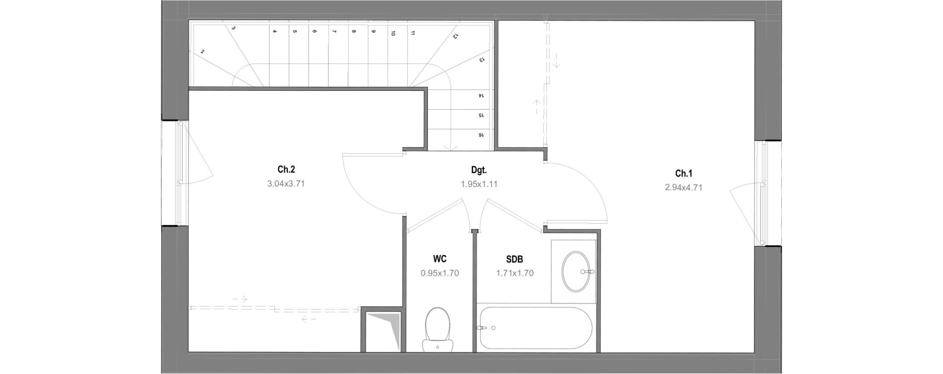 Maison T3 de 64,49 m2 &agrave; Grignon Centre