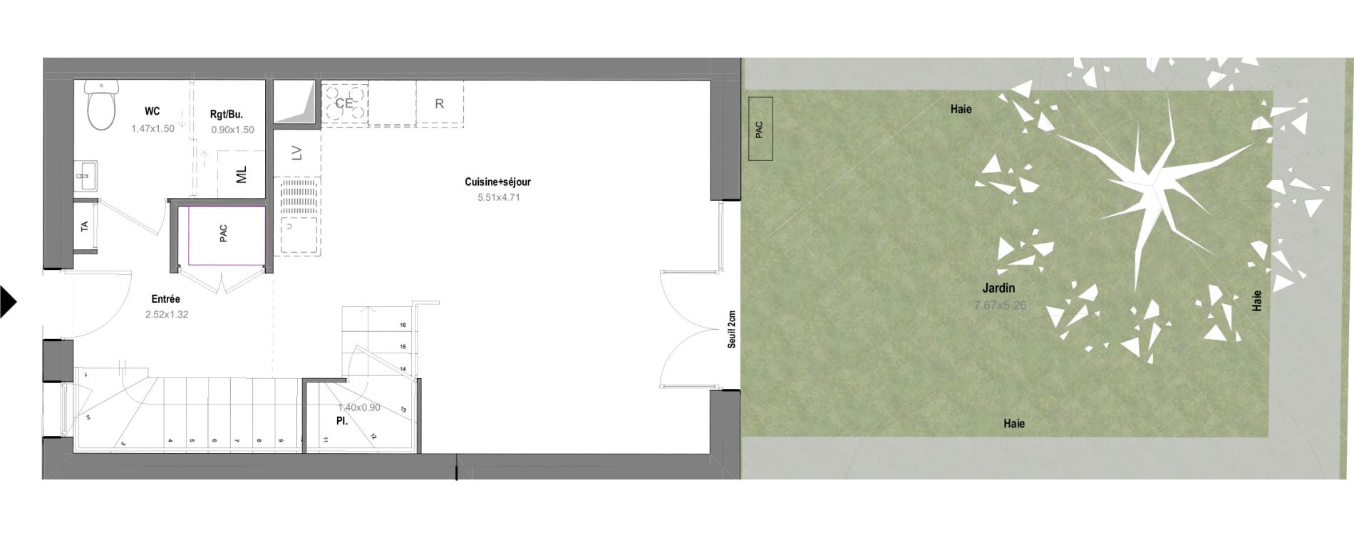 Maison T3 de 64,53 m2 &agrave; Grignon Centre