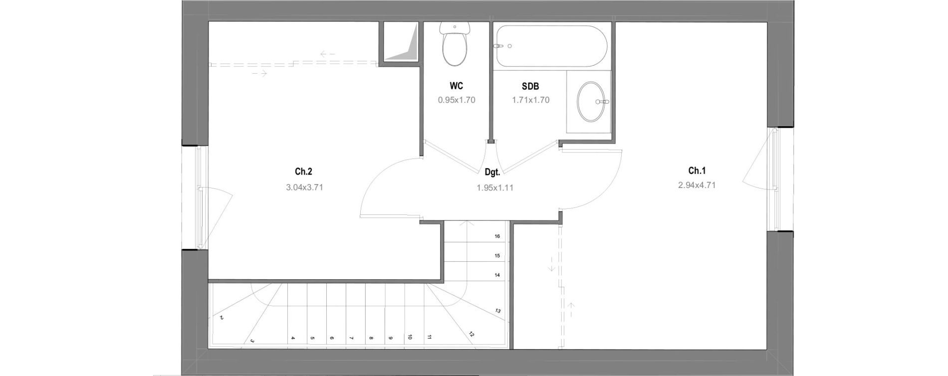 Maison T3 de 64,53 m2 &agrave; Grignon Centre