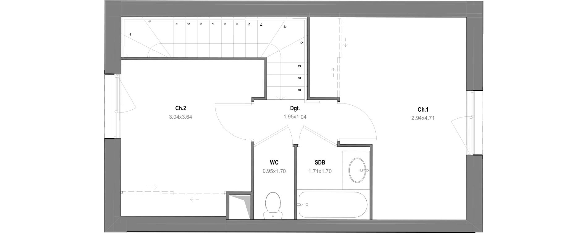 Maison T3 de 63,97 m2 &agrave; Grignon Centre