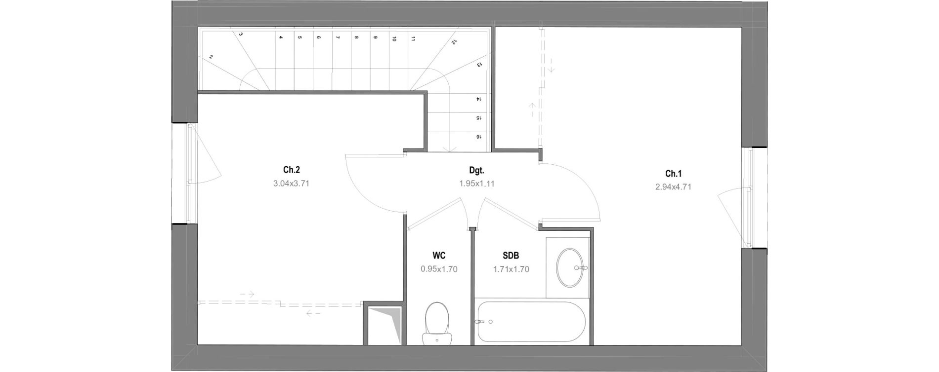 Maison T3 de 64,39 m2 &agrave; Grignon Centre