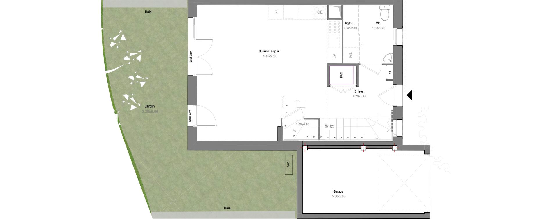 Maison T4 de 78,03 m2 &agrave; Grignon Centre