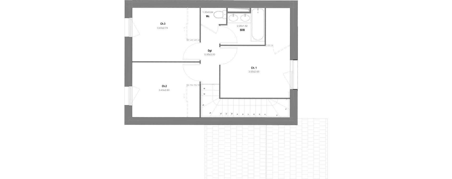 Maison T4 de 78,03 m2 &agrave; Grignon Centre