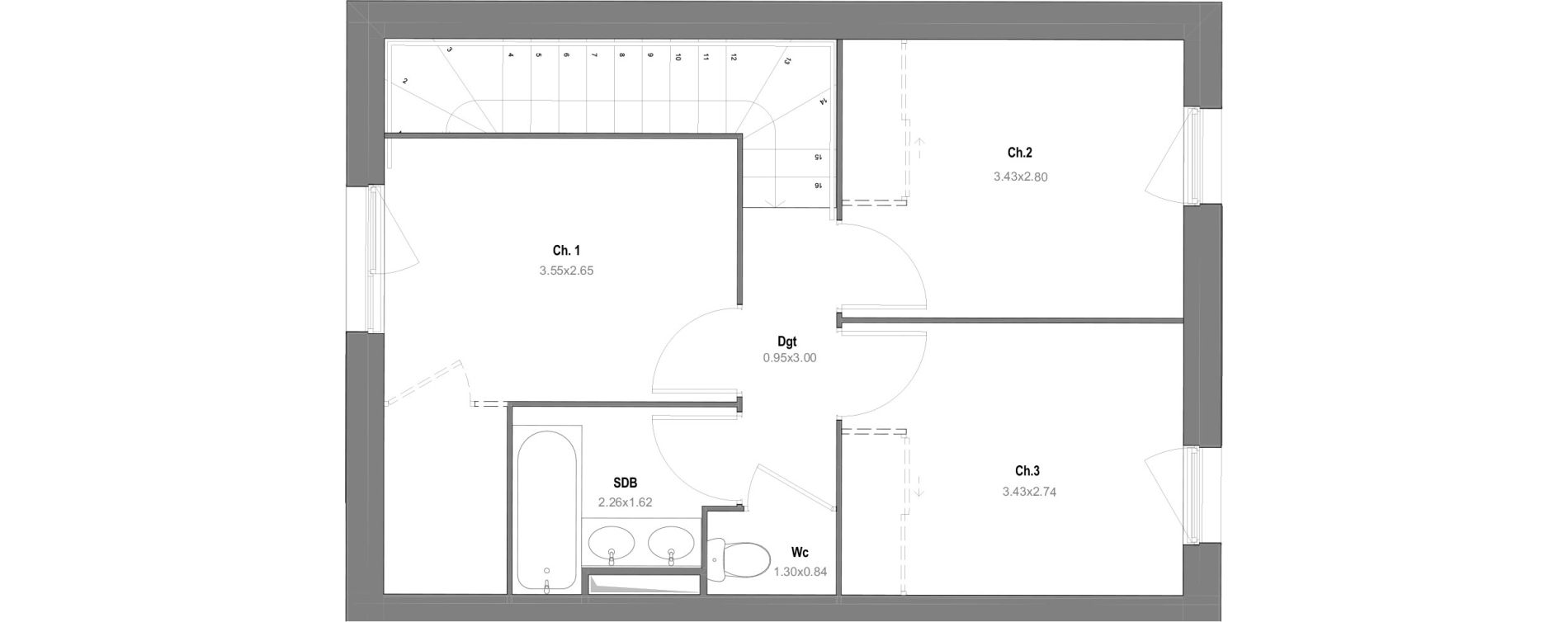 Maison T4 de 78,03 m2 &agrave; Grignon Centre