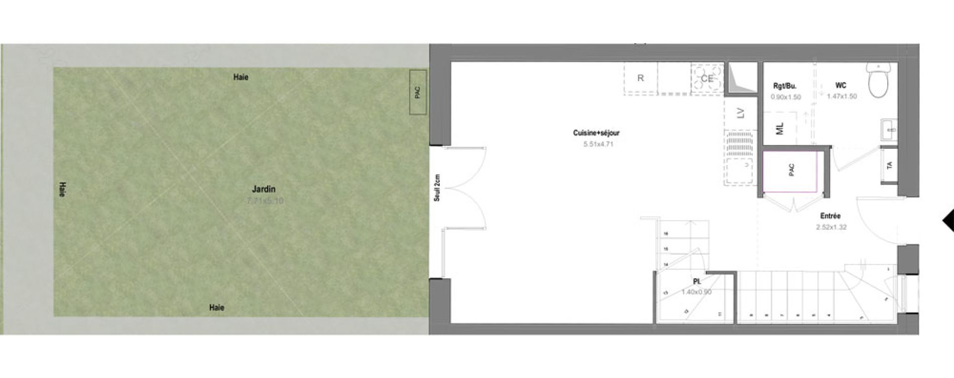 Maison T3 de 64,40 m2 &agrave; Grignon Centre
