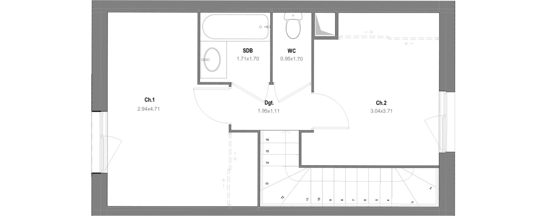 Maison T3 de 64,40 m2 &agrave; Grignon Centre