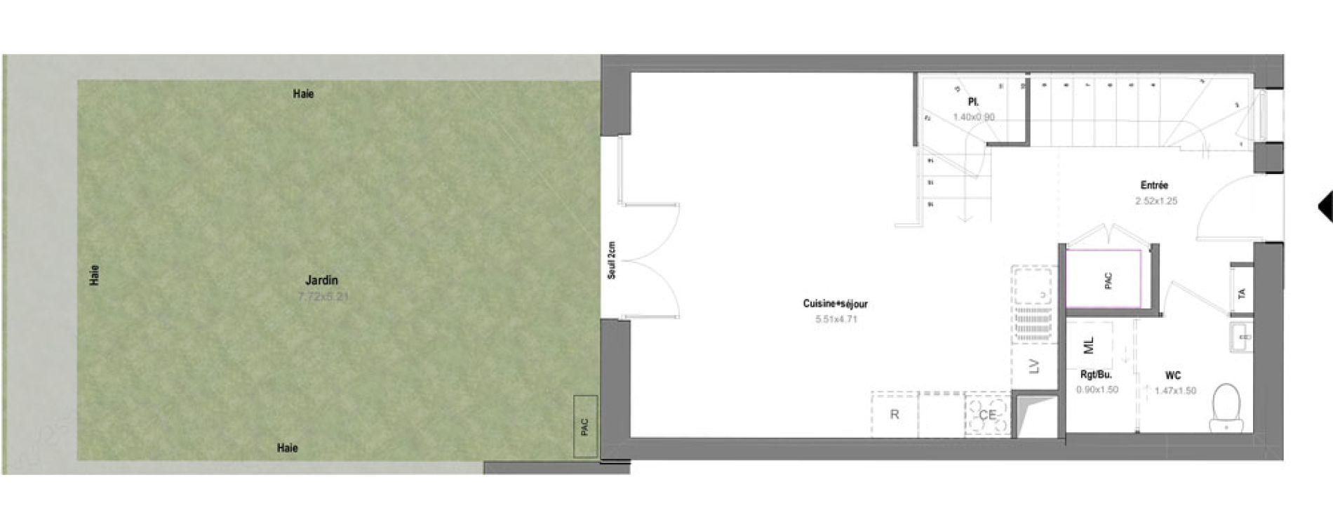 Maison T3 de 63,99 m2 &agrave; Grignon Centre