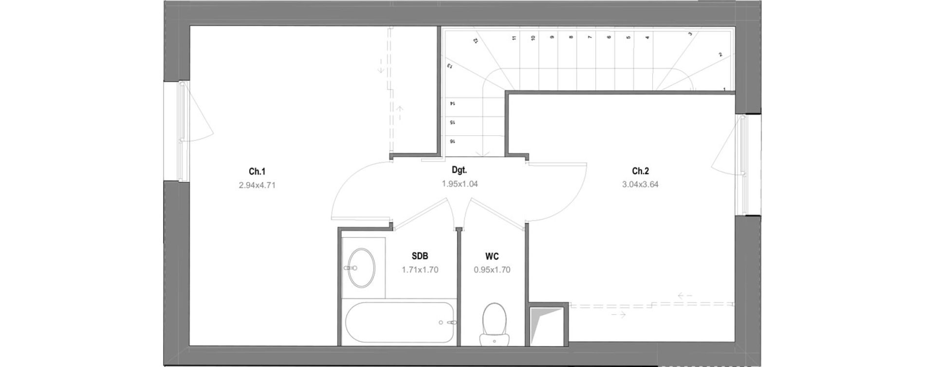 Maison T3 de 63,99 m2 &agrave; Grignon Centre