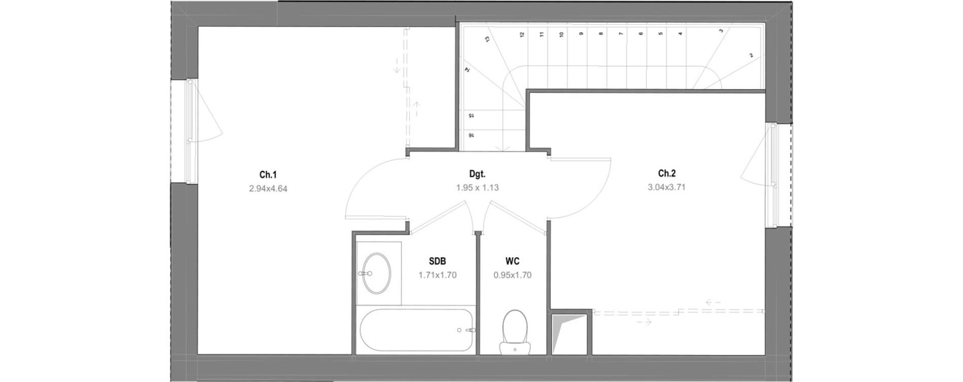 Maison T3 de 63,89 m2 &agrave; Grignon Centre