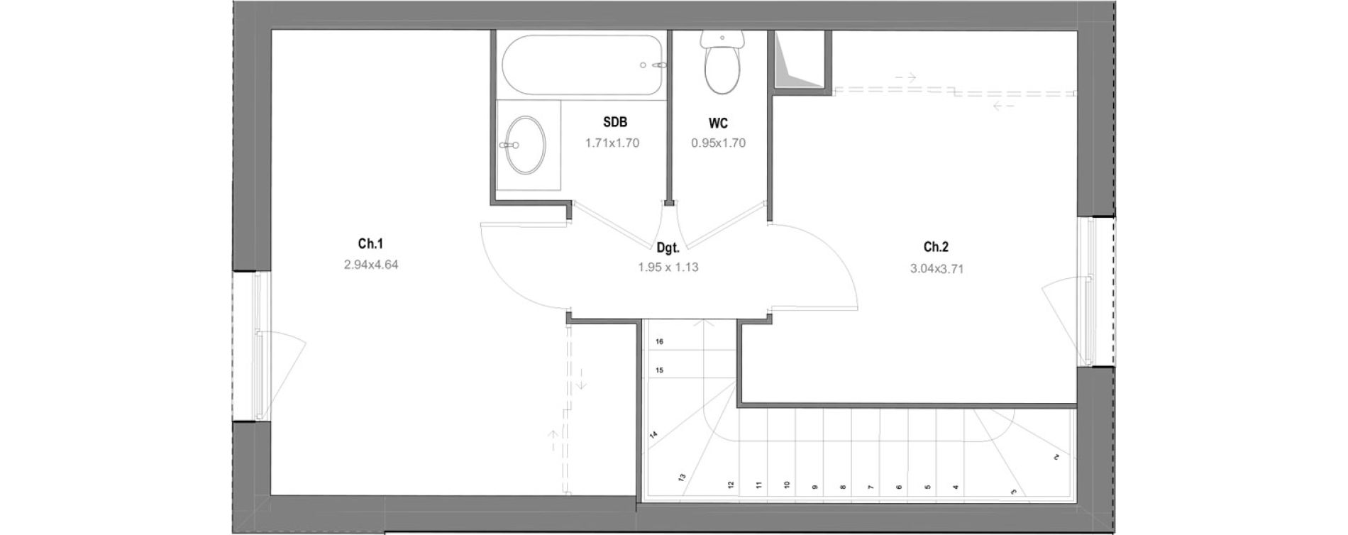 Maison T3 de 64,05 m2 &agrave; Grignon Centre
